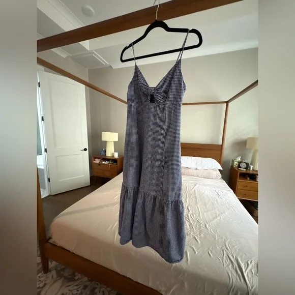 Rails Maeve Dress Navy Lilac Gingham Sundress | M - Picture 6 of 12